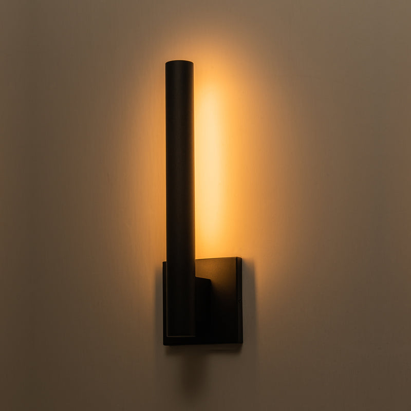 C Cattleya 15.25-in H Matte Black Hardwired Integrated LED Outdoor Wall Light