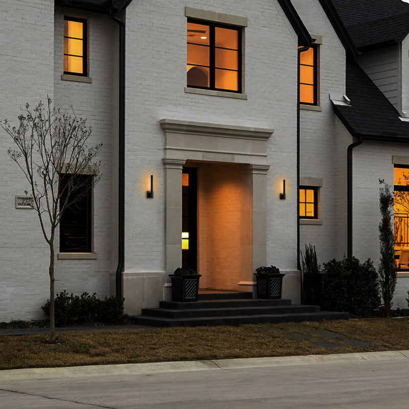 C Cattleya 15.25-in H Matte Black Hardwired Integrated LED Outdoor Wall Light