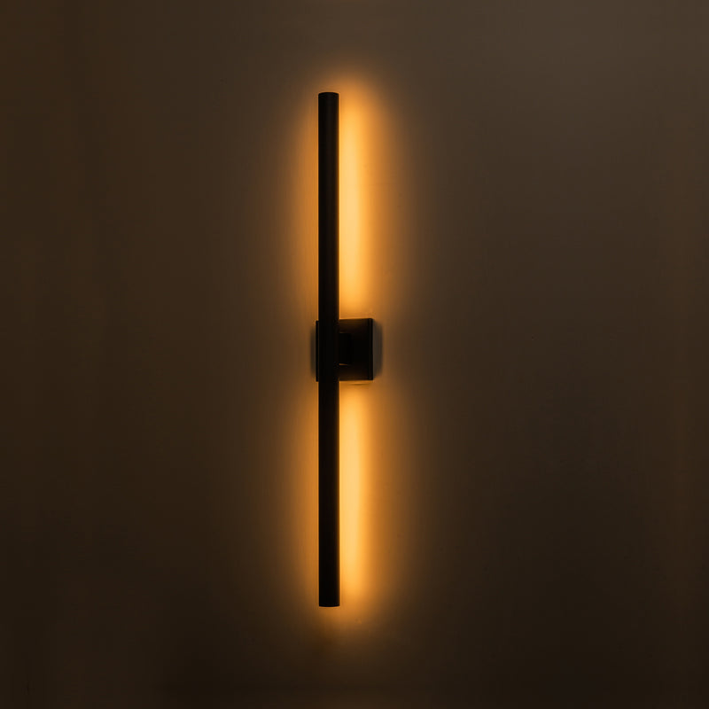 Black 2-Light 26W Dimmable LED Outdoor Wall Light with Frosted Glass Diffuser
