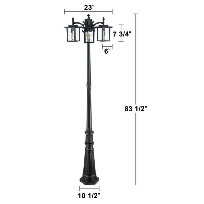 Black Dusk to Dawn Outdoor Post Light with GFCI Outlet