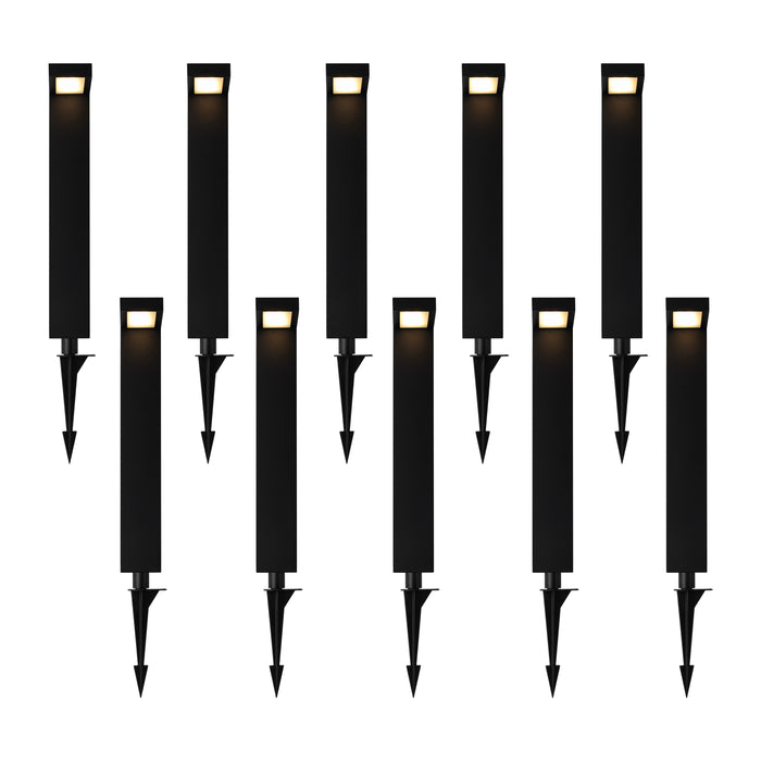 3W Low Voltage Black Aluminum LED Outdoor Landscape Path Lights (10-pack)