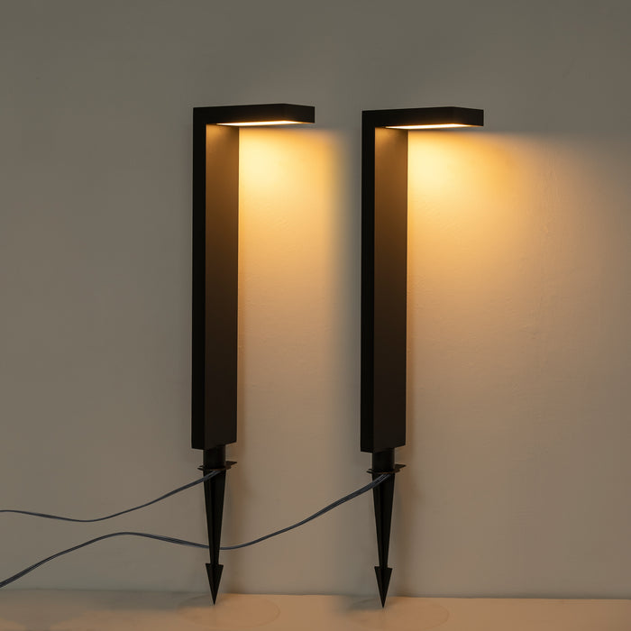 3W Low Voltage Black Aluminum LED Outdoor Landscape Path Lights (2-pack)