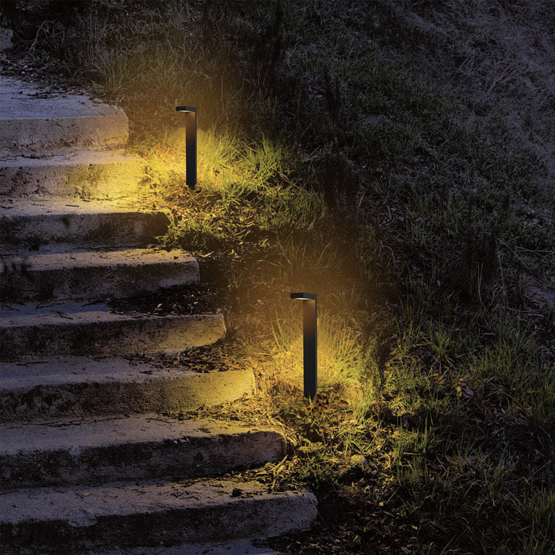 2-pack 3W Low Voltage Black Aluminum LED Outdoor Landscape Path Lights