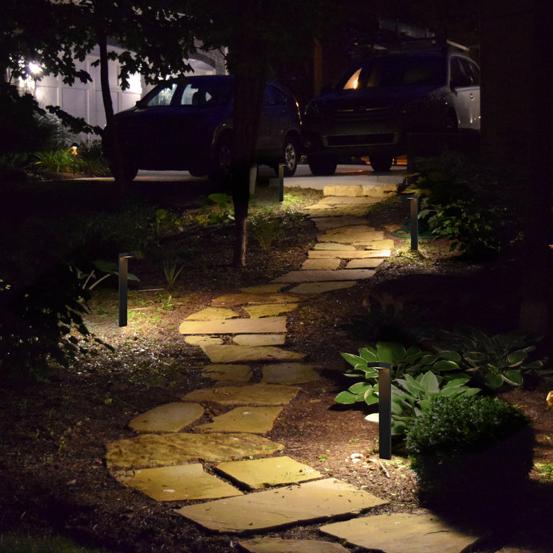 2-pack 3W Low Voltage Black Aluminum LED Outdoor Landscape Path Lights