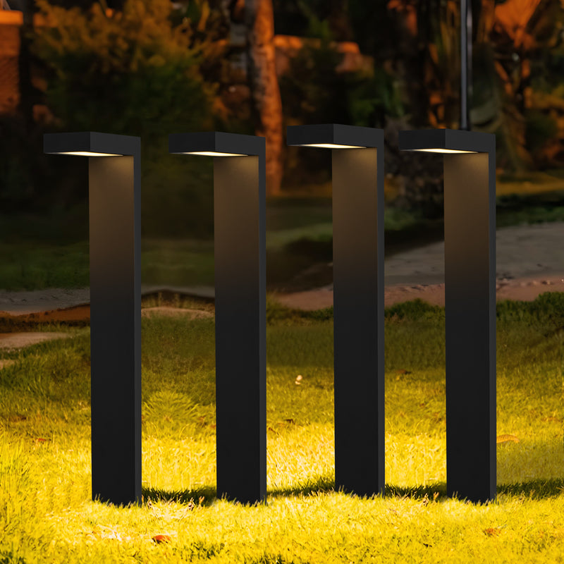 4-pack 3W Low Voltage Black Aluminum LED Outdoor Landscape Path Lights