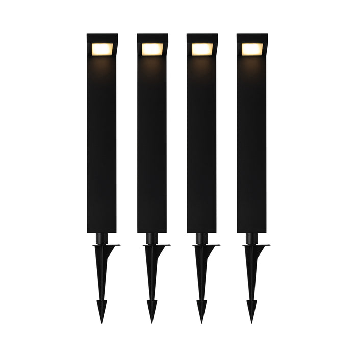 3W Low Voltage Black Aluminum LED Outdoor Landscape Path Lights (4-pack)