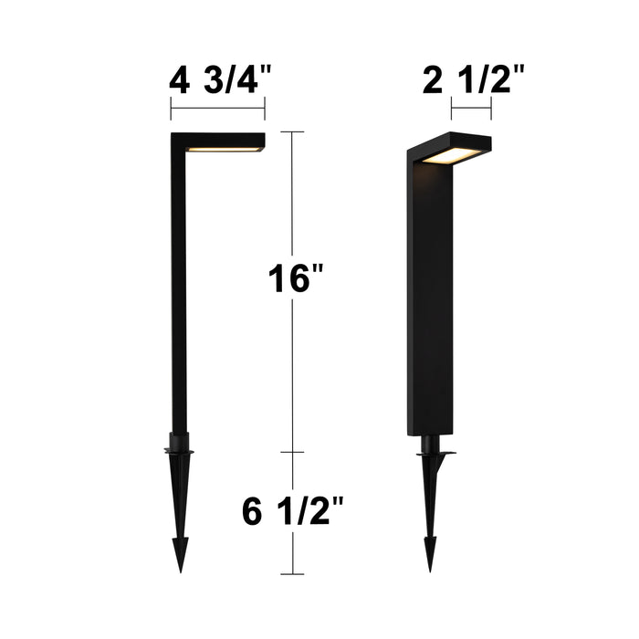 3W Low Voltage Black Aluminum LED Outdoor Landscape Path Lights (4-pack)