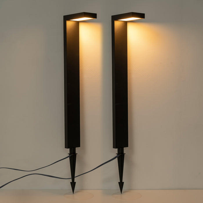 4.5W Low Voltage Black Aluminum LED Outdoor Landscape Path Lights (2-pack)