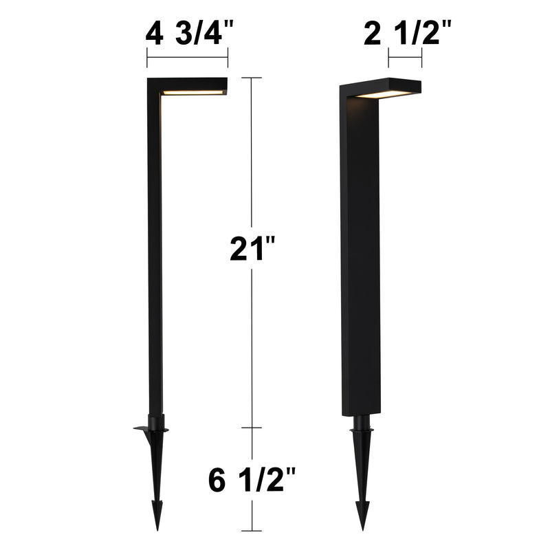 2-pack 4.5W Low Voltage Black Aluminum LED Outdoor Landscape Path Lights