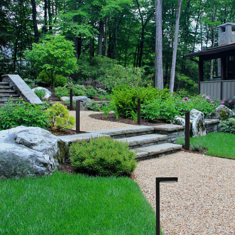 2-pack 4.5W Low Voltage Black Aluminum LED Outdoor Landscape Path Lights