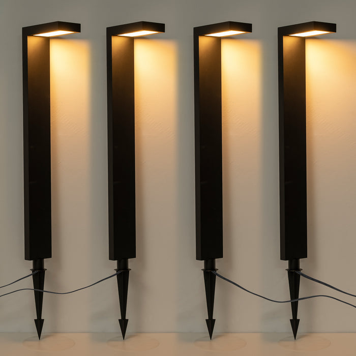 4.5W Low Voltage Black Aluminum LED Outdoor Landscape Path Lights (4-pack)