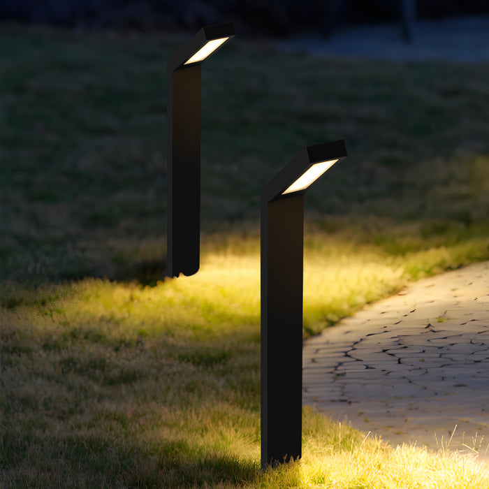 Low-voltage Black Aluminum LED Landscape Path Lights with Frosted Glass Shad
