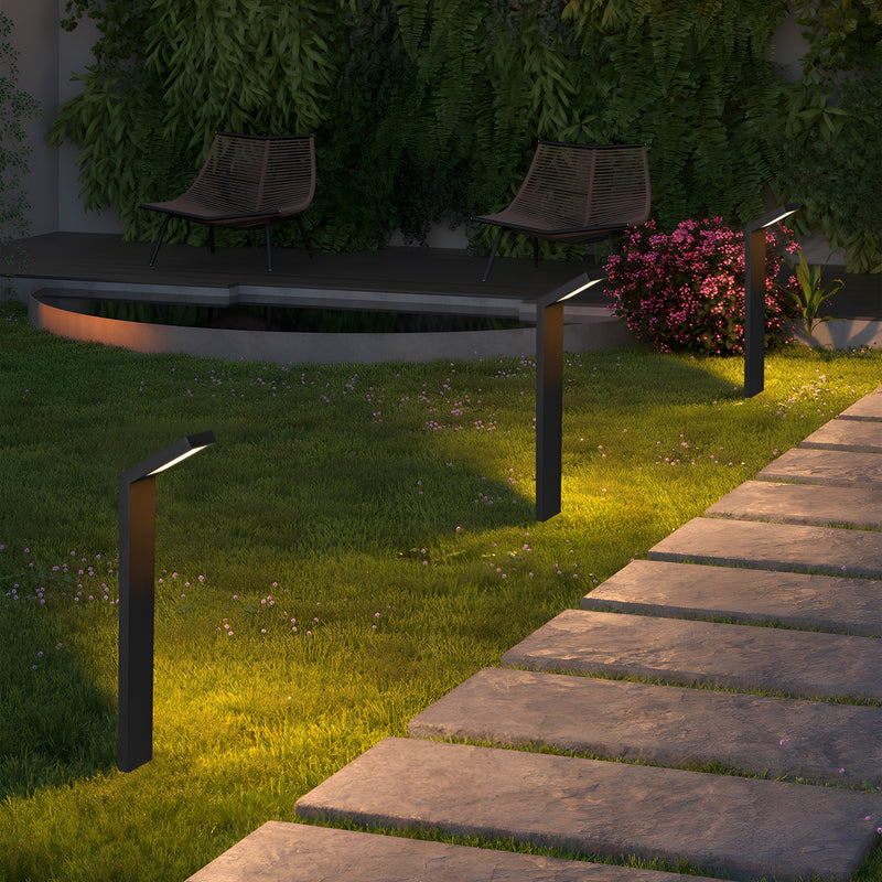 10-Pack Low-voltage Black Aluminum LED Landscape Path Lights with Frosted Glass Shade