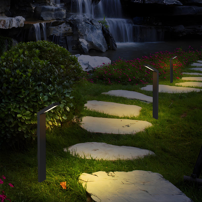 10-Pack Low-voltage Black Aluminum LED Landscape Path Lights with Frosted Glass Shade