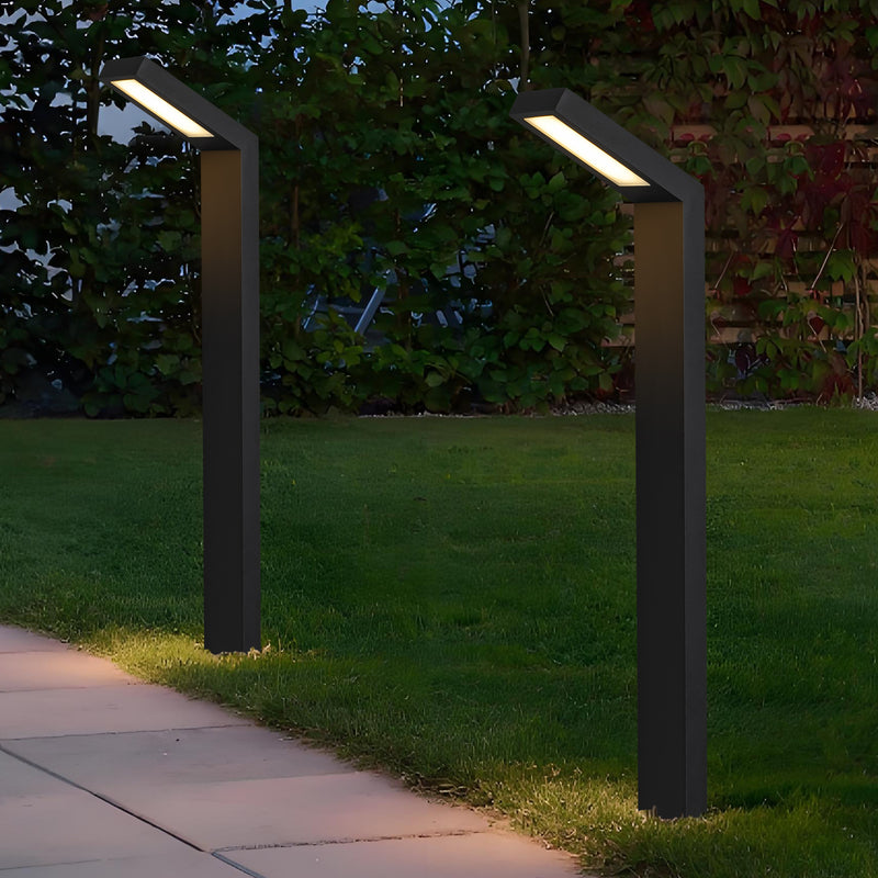 2-Pack Low-voltage Black Aluminum LED Landscape Path Lights with Frosted Glass Shade