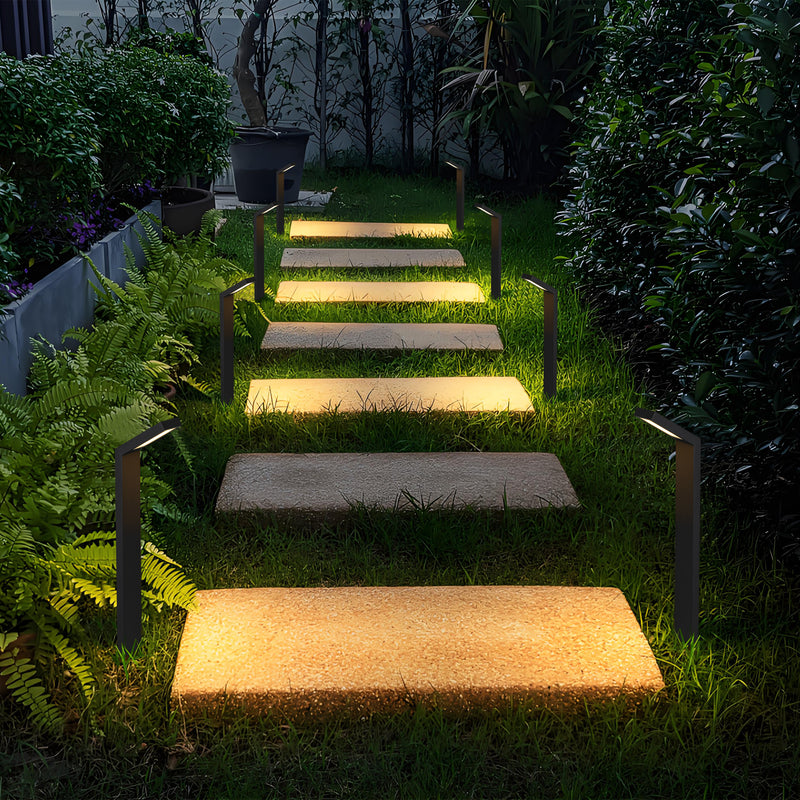 2-Pack Low-voltage Black Aluminum LED Landscape Path Lights with Frosted Glass Shade