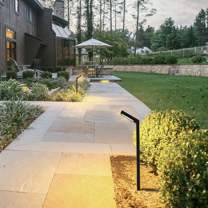 2-Pack Low-voltage Black Aluminum LED Landscape Path Lights with Frosted Glass Shade