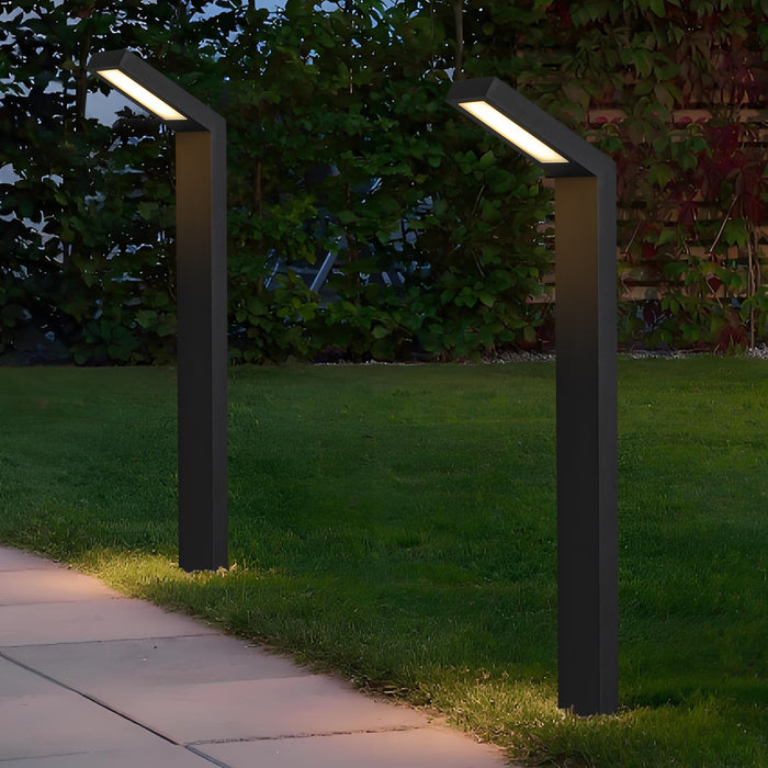 Low-voltage Black Aluminum LED Landscape Path Lights with Frosted Glass Shad