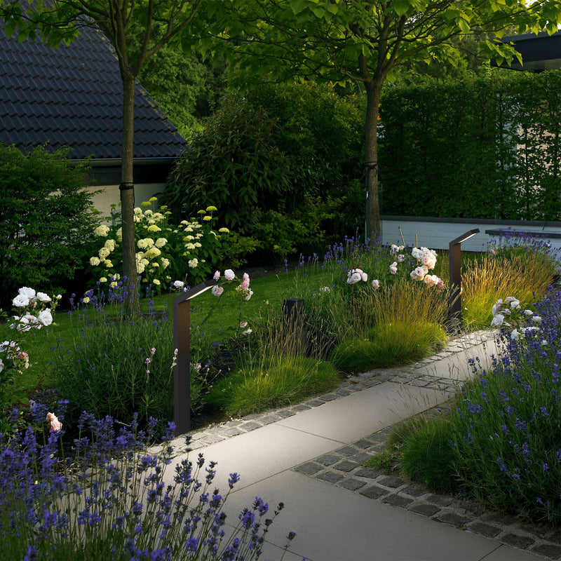 4-Pack Low-voltage Black Aluminum LED Landscape Path Lights with Frosted Glass Shade