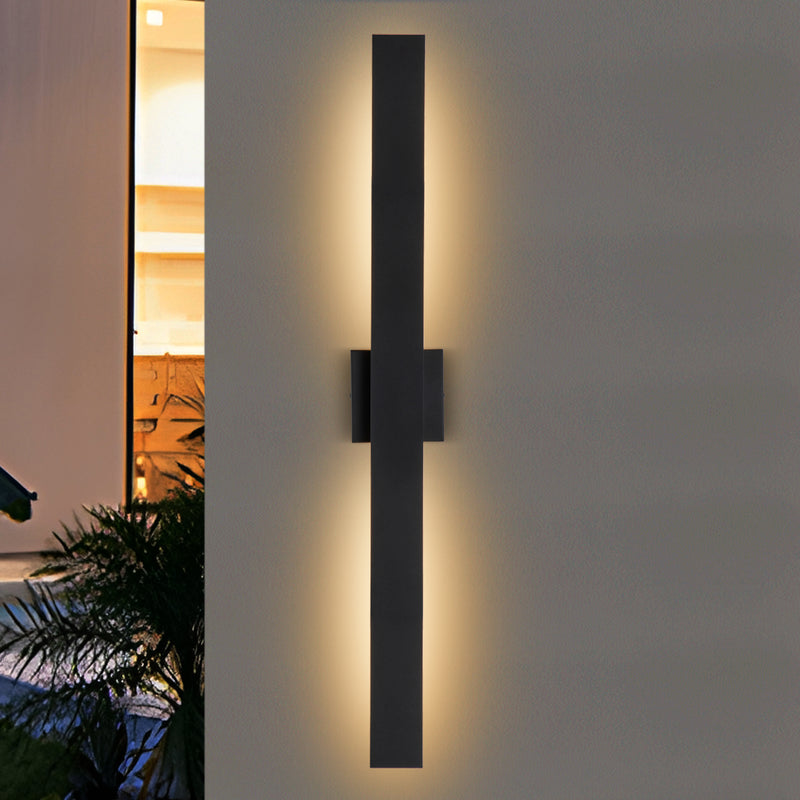 2-Light Matte Black Aluminum LED Outdoor Wall Sconce