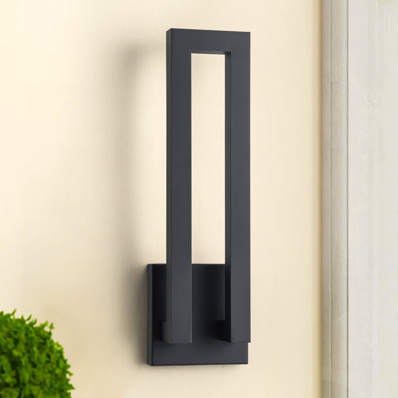 22.5in Matte Black Integrated LED Outdoor Wall Light