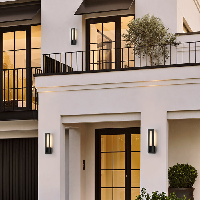 22.5in Matte Black Integrated LED Outdoor Wall Light