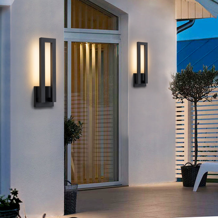 22.5in Matte Black Integrated LED Outdoor Wall Light