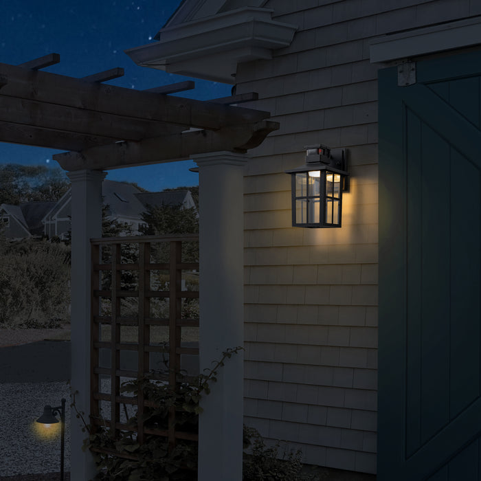 2 Pack Matte Black Motion Sensor Integrated LED Outdoor Wall Lights