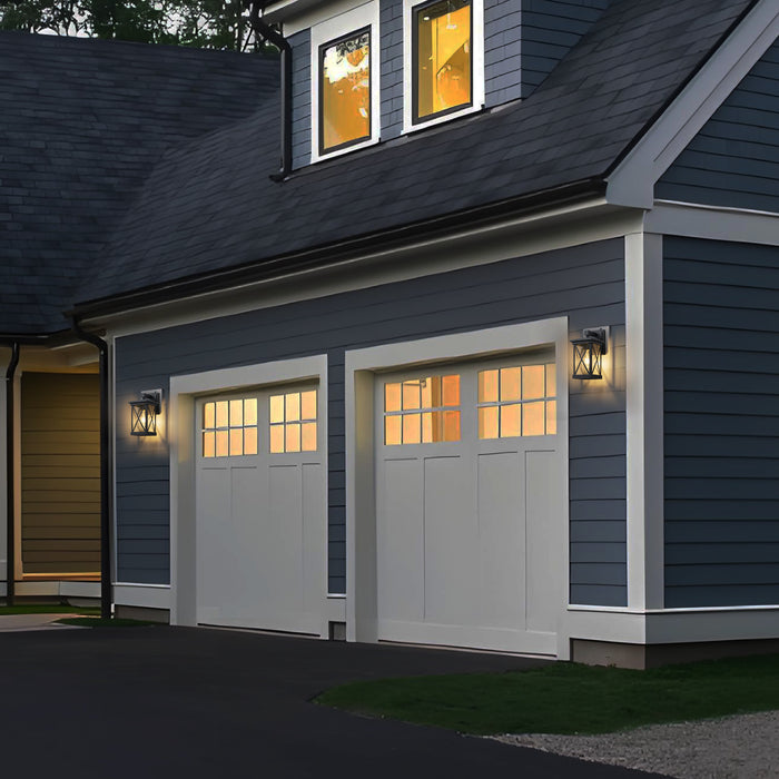 2 Pack Matte Black Dusk to Dawn Outdoor Wall Lights