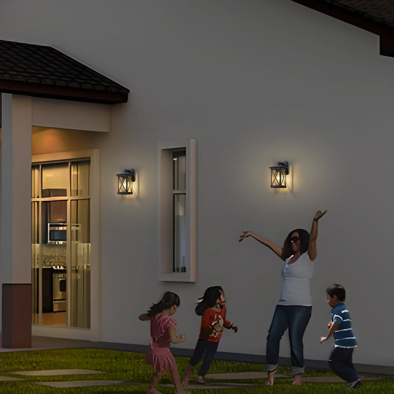 2 Pack Matte Black Dusk to Dawn Outdoor Wall Lights