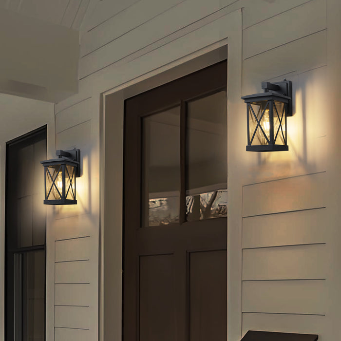 2 Pack Matte Black Dusk to Dawn Outdoor Wall Lights