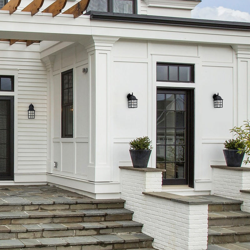 2 Pack Dusk to Dawn Outdoor Wall Light with Water Glass Shade