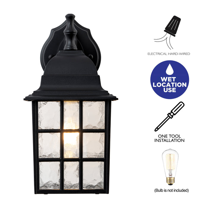 2 Pack Dusk to Dawn Outdoor Wall Sconce Light with Water Glass Shade