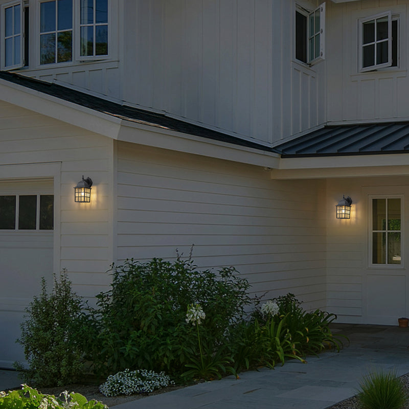2 Pack Dusk to Dawn Outdoor Wall Sconce Light with Water Glass Shade