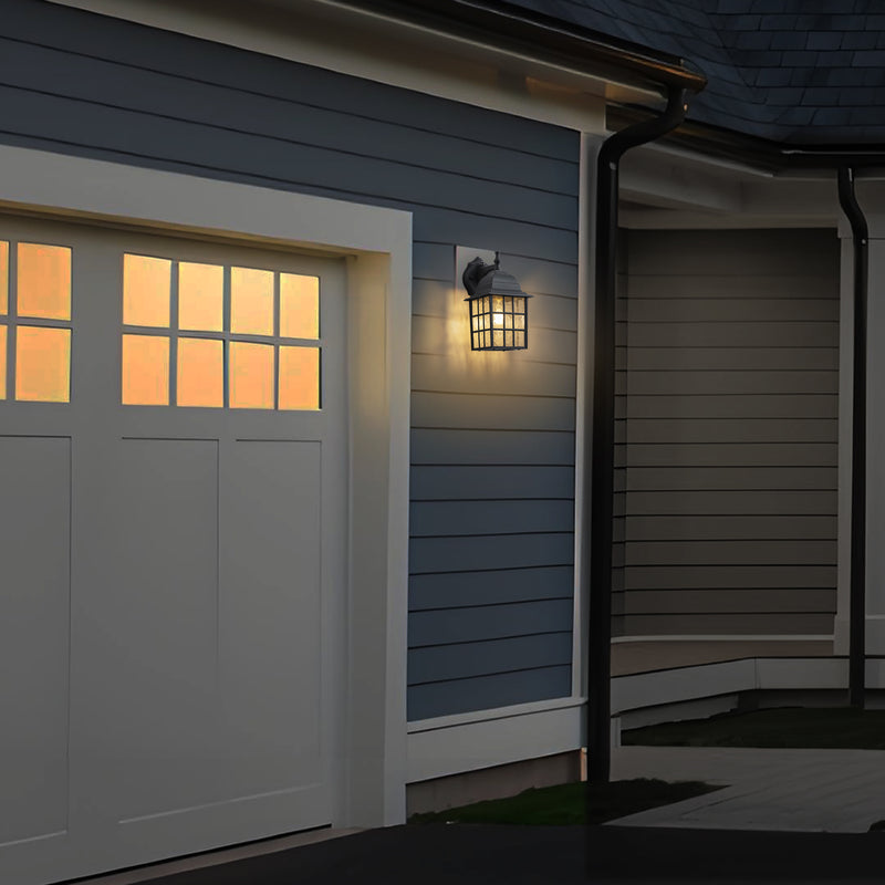 2 Pack Dusk to Dawn Outdoor Wall Sconce Light with Water Glass Shade