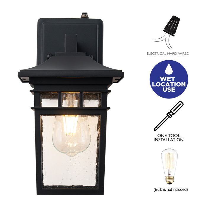 2 Pack Dusk to Dawn Outdoor Wall Sconce Lights with Seeded Glass