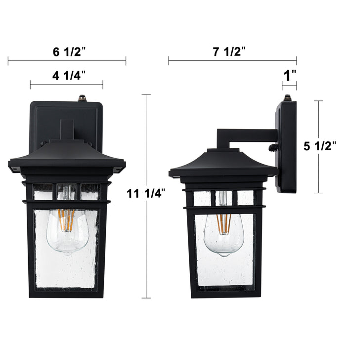 2 Pack Dusk to Dawn Outdoor Wall Sconce Lights with Seeded Glass