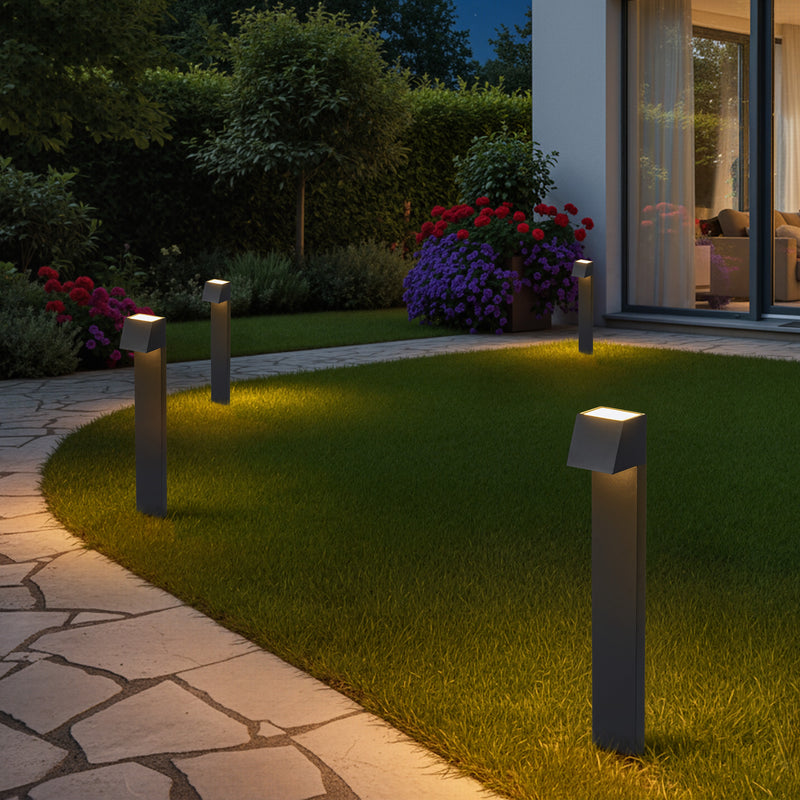 23.25 in. Low Voltage Black Aluminum Hardwired Integrated LED Path Light with Acrylic Lens,Upward & Downward Lighting