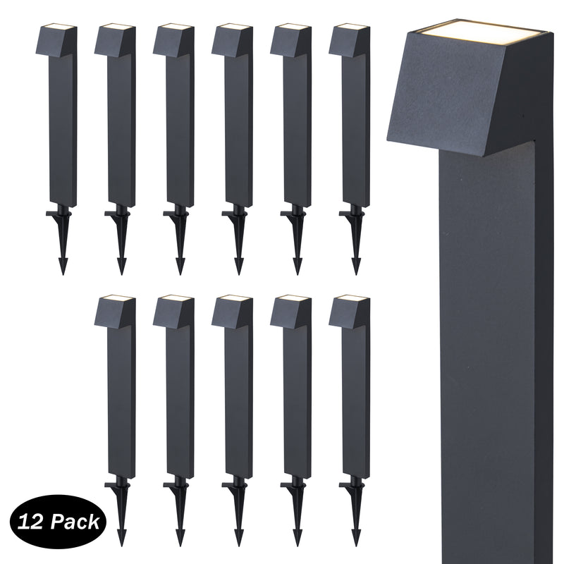 23.25 in. Low Voltage Black Aluminum Hardwired Integrated LED Path Light with Acrylic Lens,Upward & Downward Lighting