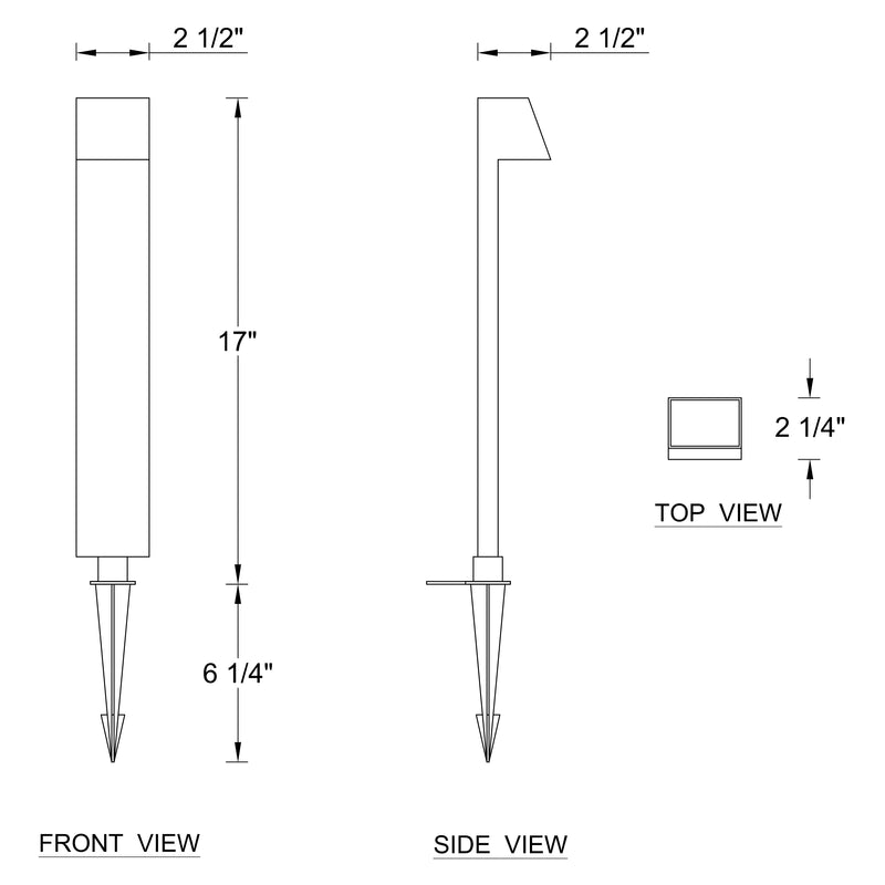 23.25 in. Low Voltage Black Aluminum Hardwired Integrated LED Path Light with Acrylic Lens,Upward & Downward Lighting