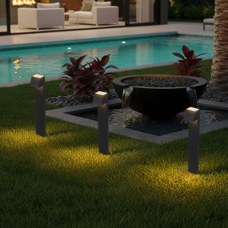 23.25 in. Low Voltage Black Aluminum Hardwired Integrated LED Path Light with Acrylic Lens,Upward & Downward Lighting