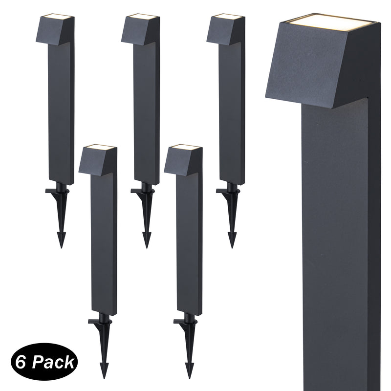 23.25 in. Low Voltage Black Aluminum Hardwired Integrated LED Path Light with Acrylic Lens,Upward & Downward Lighting