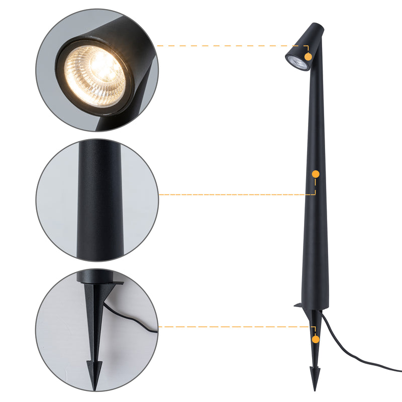 Low Voltage Black Hardwired Aluminum LED Weather Resistant Path Lights with Frosted Glass