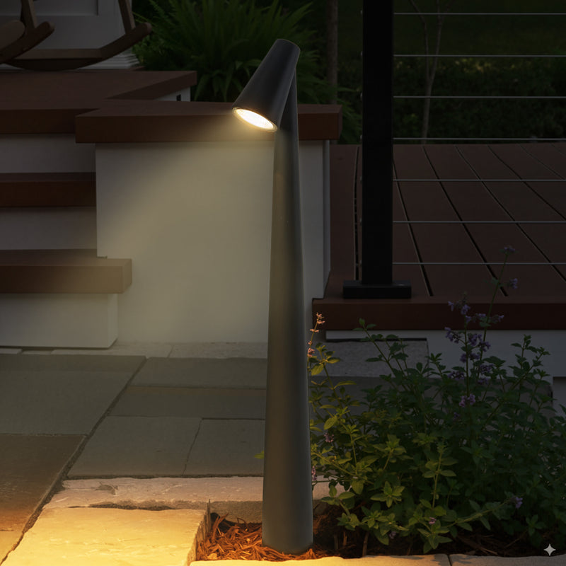Low Voltage Black Hardwired Aluminum LED Weather Resistant Path Lights with Frosted Glass