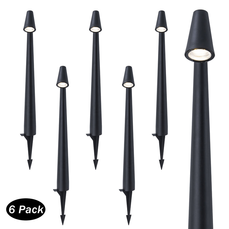 Low Voltage Black Hardwired Aluminum LED Weather Resistant Path Lights with Frosted Glass