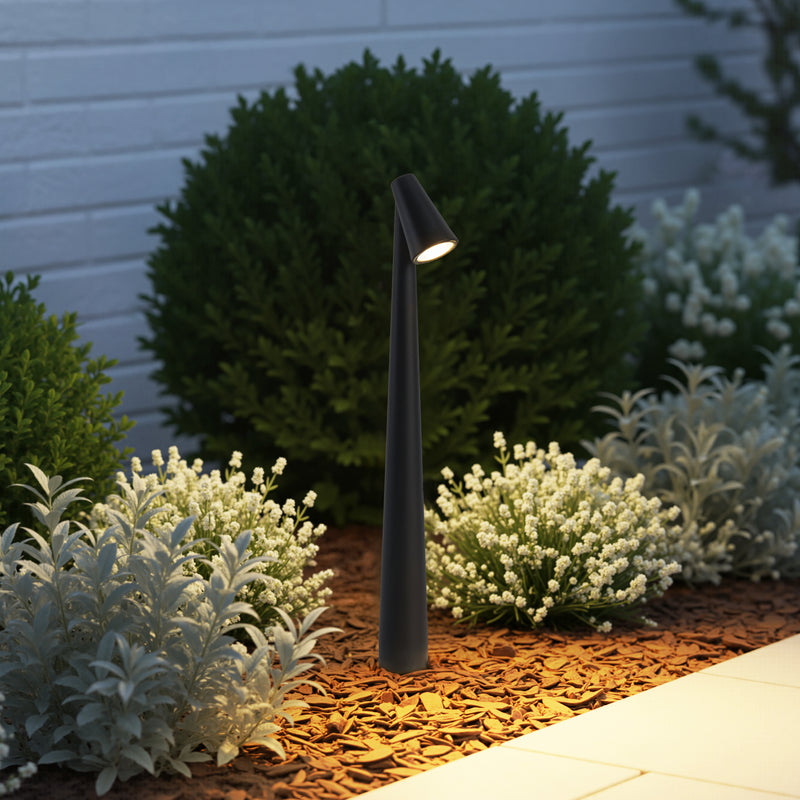 Low Voltage Black Hardwired Aluminum LED Weather Resistant Path Lights with Frosted Glass