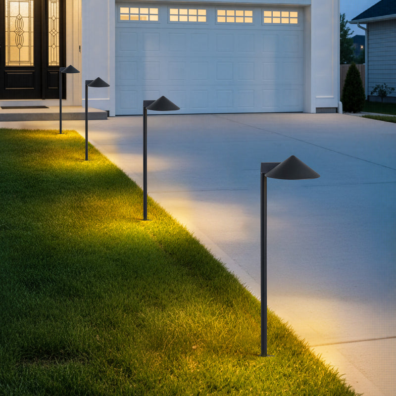 35inch Black Aluminum LED Path Lights with Acrylic Shade