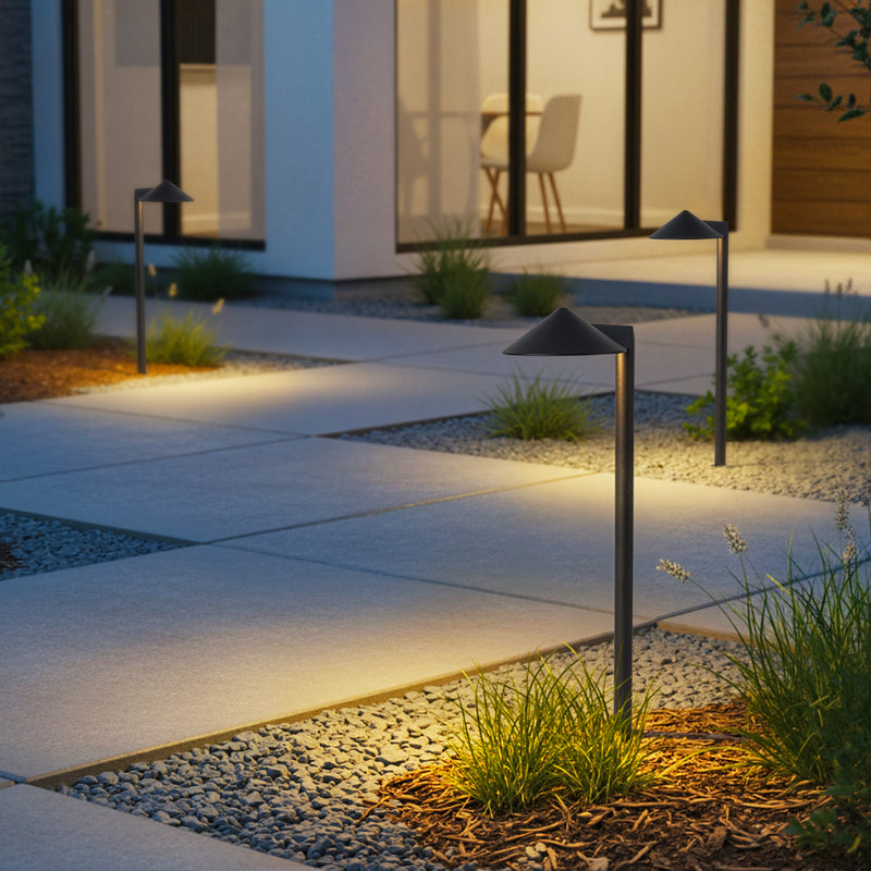 26.25inch Black Aluminum LED Path Lights with Acrylic Shade