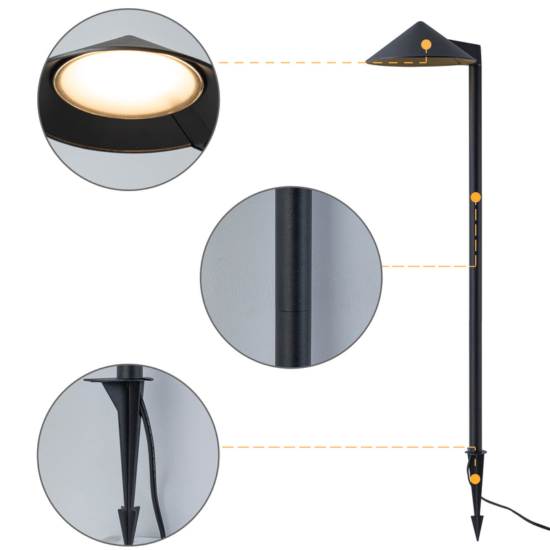 35inch Black Aluminum LED Path Lights with Acrylic Shade