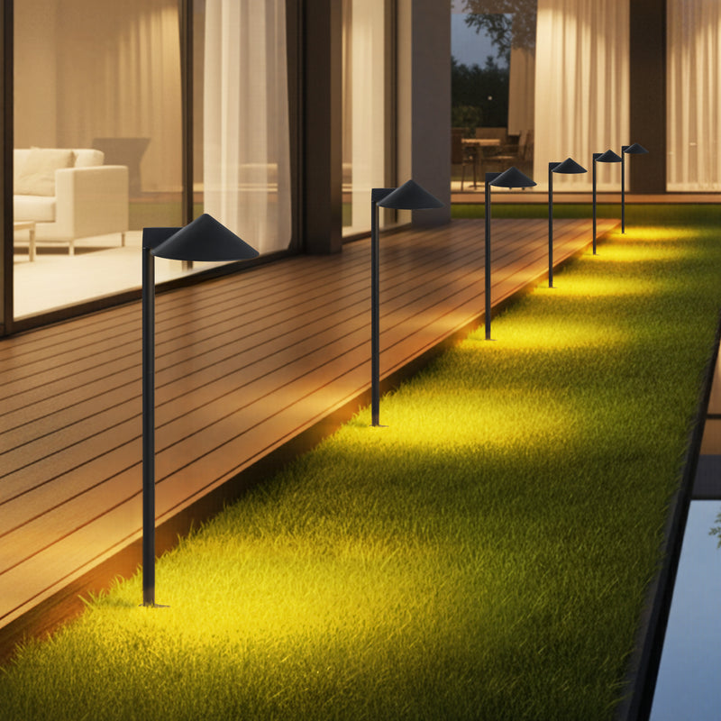 35inch Black Aluminum LED Path Lights with Acrylic Shade